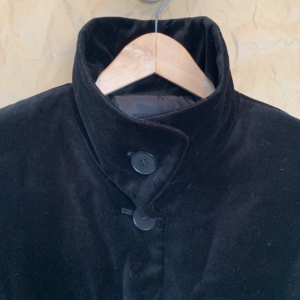 Talbots Petites | Cotton Black Velvet Button Pocket Fully Lined Blazer Jacket 0P - Picture 9 of 16